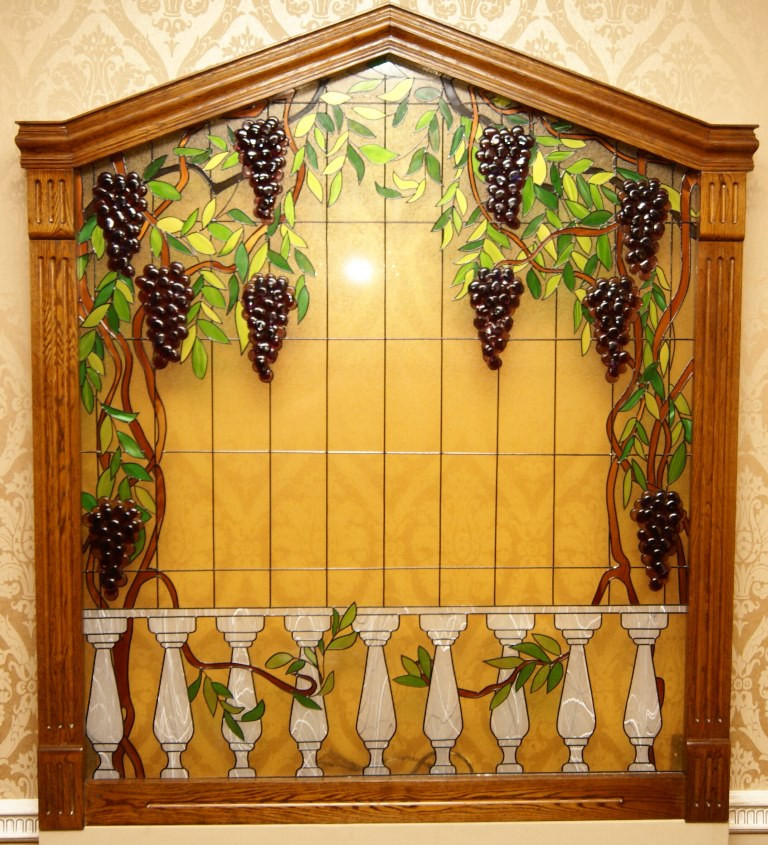 4_витраж художественный декор фьюзионг --балкон с виноградом